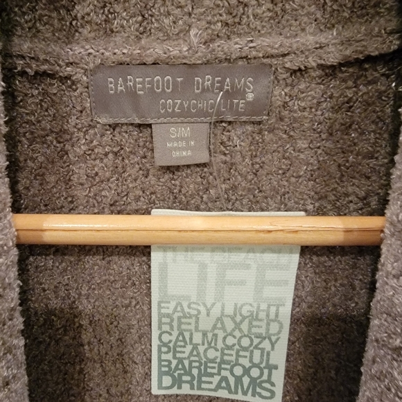 Barefoot Dreams CozyChic Lite Waffle Cocoon Cardigan Driftwood S/M - Picture 10 of 12